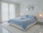 Fendy Lace Bedsheet Set Blue+Lace WHITE