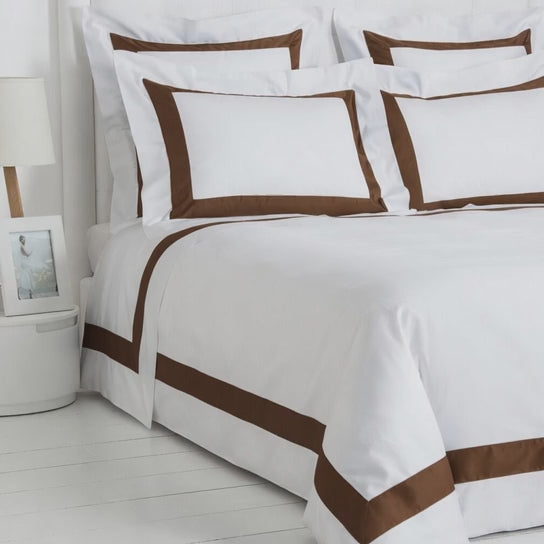 Stripe Applique Brown /White Bedsheet Set