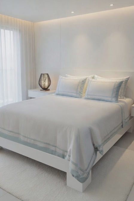 Border Blue/White Bedsheet Set