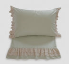 Rosalie Lace Bedsheet Set Pistachio+Lace Off-White