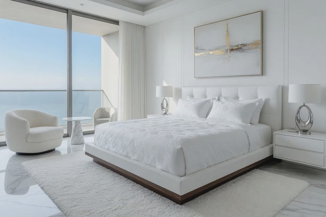 Jacquard White Bedsheet Set
